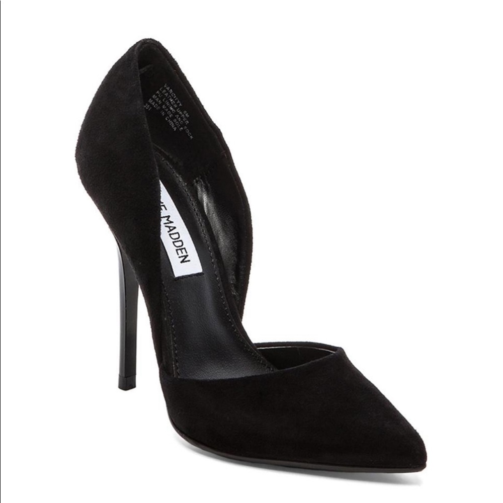 Steve Madden Varcityy Heel Black Suede